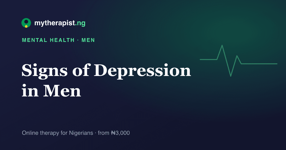 An illustration representing depression in men and breaking the silence — Mytherapist.ng