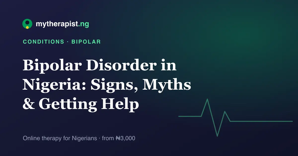 A heartbeat-style line representing mood shifts in bipolar disorder — Mytherapist.ng