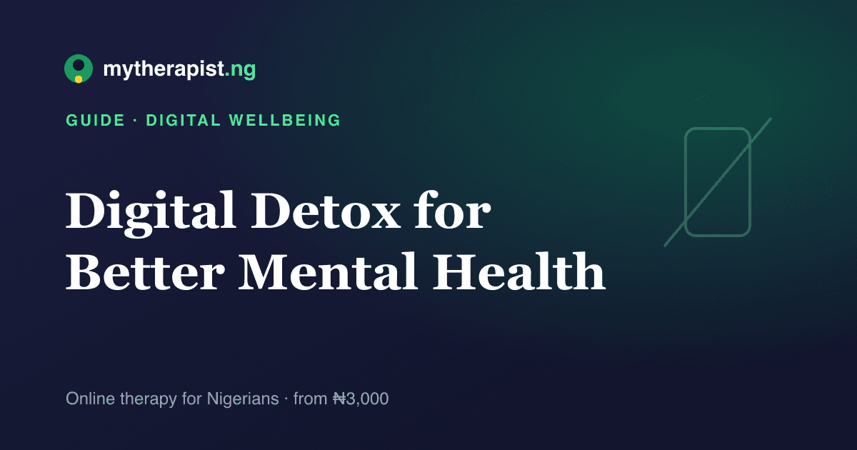 An illustration representing a digital detox and unplugging — Mytherapist.ng