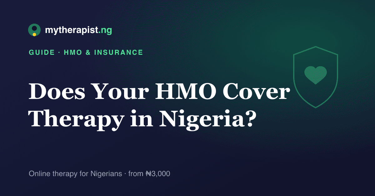 A shield-and-heart illustration representing health insurance covering therapy — Mytherapist.ng