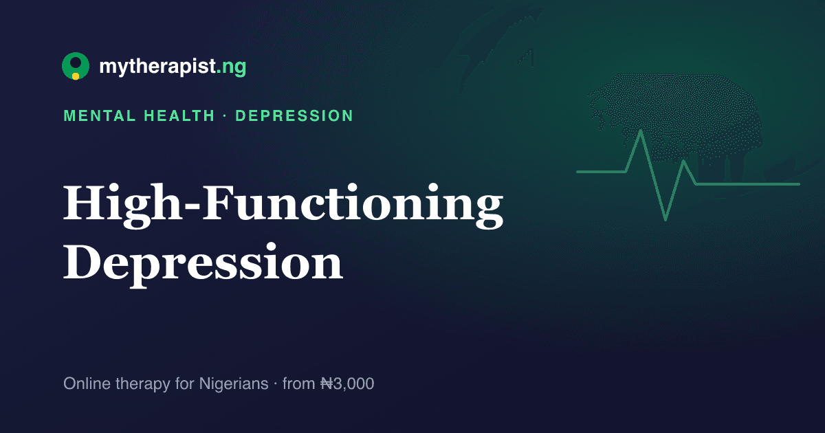 An illustration representing high-functioning depression behind a smile — Mytherapist.ng